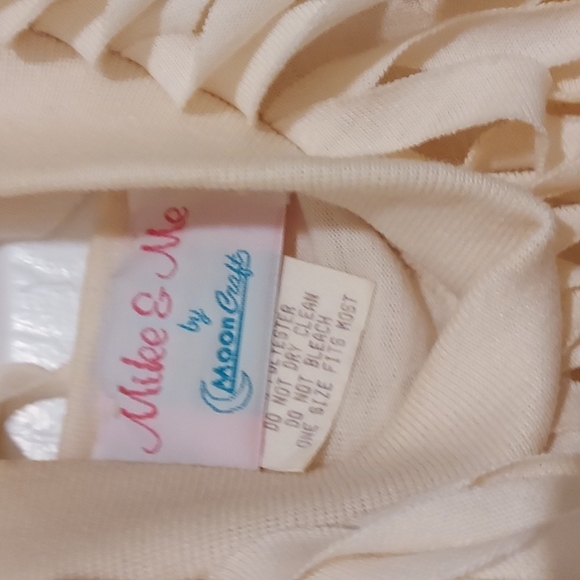 Women's Mike & Me By Moon Craft Cotton Fringe Vest W/ Neck Scarf Size OSFM - Picture 3 of 7